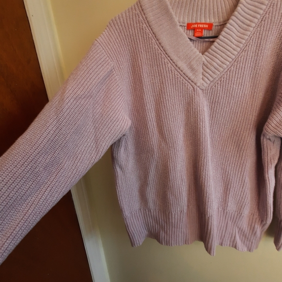 Joe Fresh Lilac Purple V Neck Knit Sweater - Picture 4 of 9